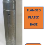 4M Galvanised Flanged Street Lamp Post/Lighting Column