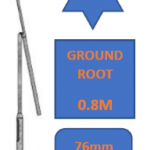 5M Galvanised Rooted Mid-Hinged  Street Lamp Post Top/Lighting Column