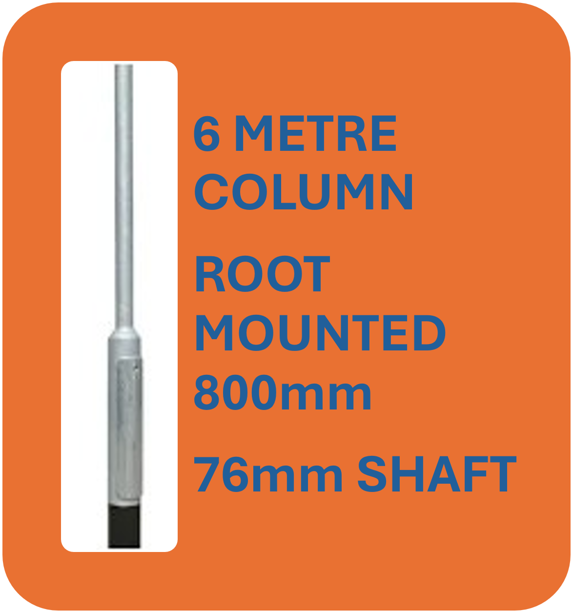 6M Galvanised Root Street Lamp Post Top/Lighting Column