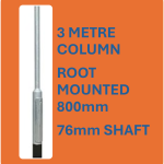 3M Galvanised Rooted Street Lamp Column